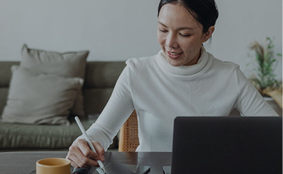 Professional working on ad creative