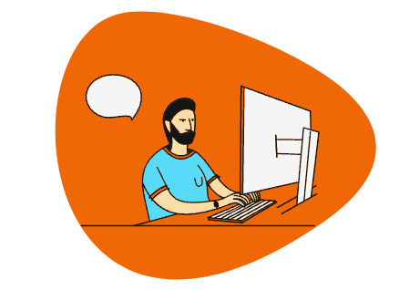 Remote developer working at a computer