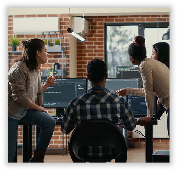 Team working as developers